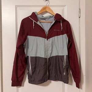Columbia Maroon and Gray Windbreaker